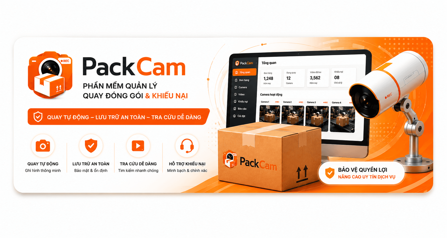 PackCam quản lý quay đóng gói và khiếu nại