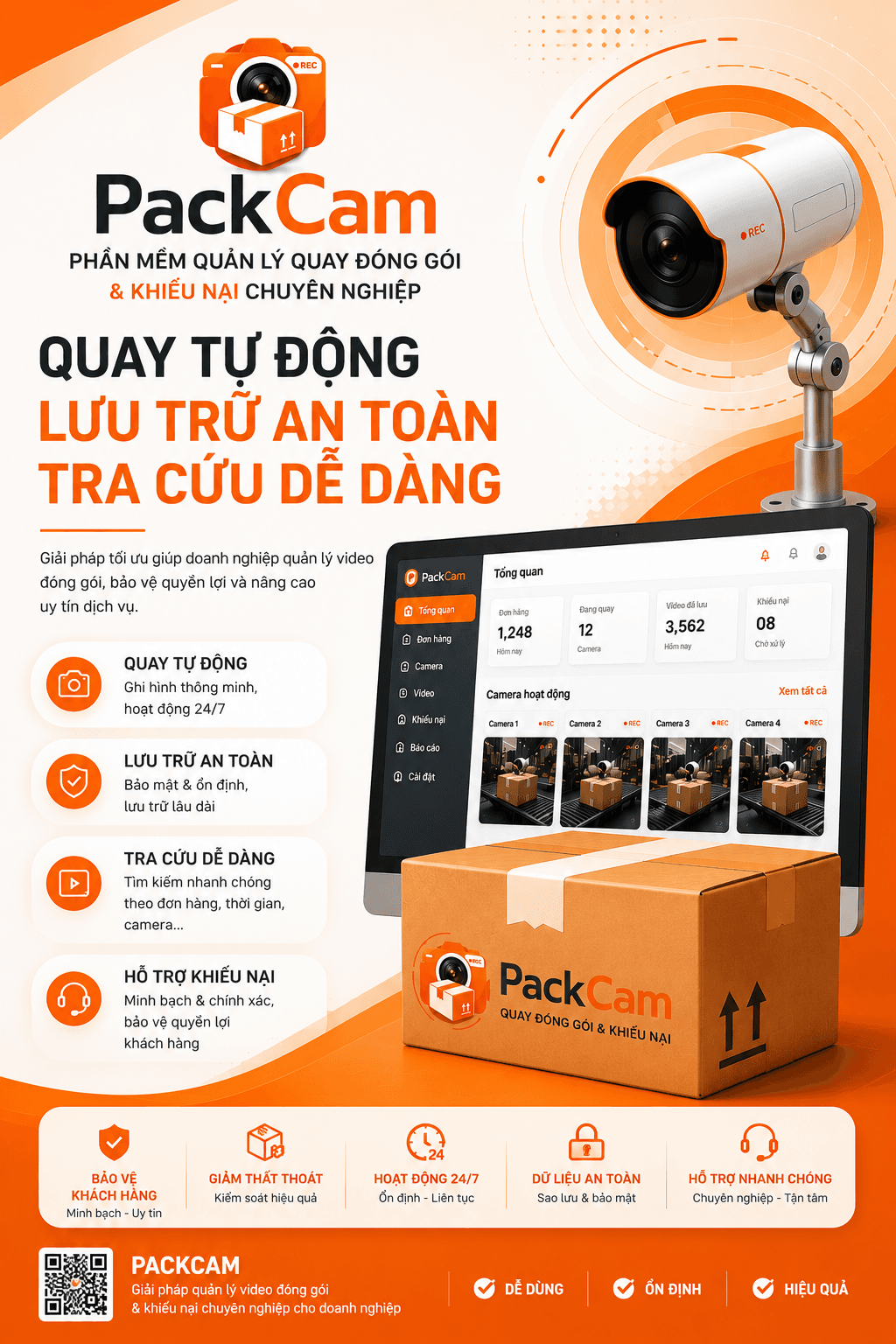 PackCam hỗ trợ doanh nghiệp quản lý quay đóng gói và khiếu nại